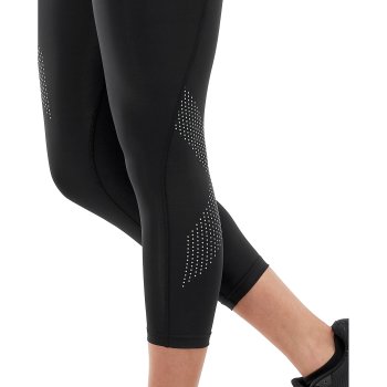 2XU Women's Mid-Rise Compression 3/4 Tights - Black/ Dotted Reflective Logo