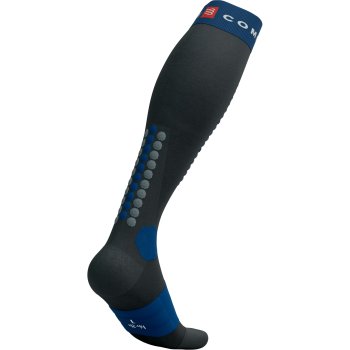 Calcetines De Esquí, Alpine Ski Full Socks - Black/Estate Blue, Compressport Hombre