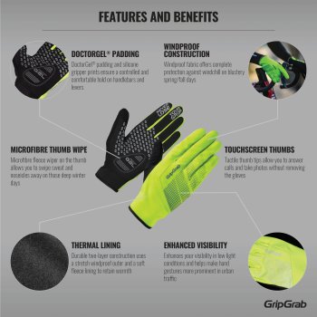 gripgrab hurricane hi vis windproof midseason glove