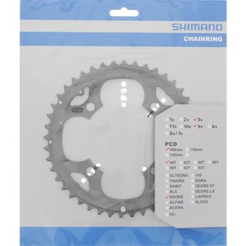 Corona Catena Shimano Deore FC-M590 - Ricambio Per Bici MTB E City Bike, Colore Nero - Foto 9