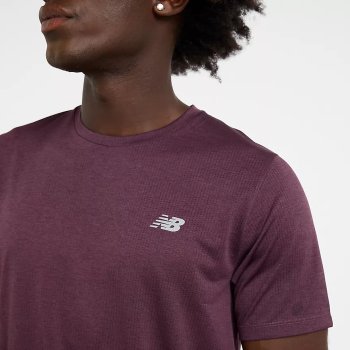 New Balance Camiseta Hombre - Athletics - Plum Brown | BIKE24