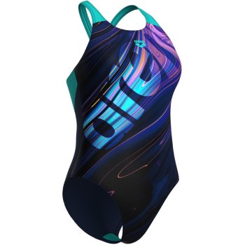 Costume Intero Arena Flow V Back Donna - Tessuto Eco, UV 50+ | Nuoto Fitness E Tempo Libero