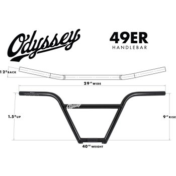 49er 9 4pc Bar (Rustproof Black), | Odyssey BMX