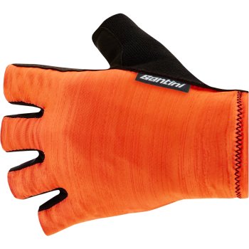 orange cycling gloves