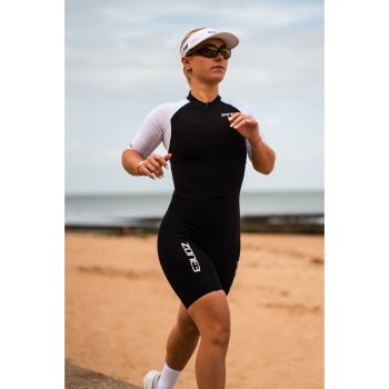 Zone3 Lava Long Distance Short Sleeve Tri Suit Women - black/white
