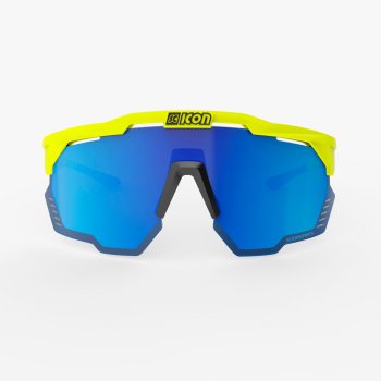 Scicon Aeroshade Kunken Glasses - Yellow Fluo - Multimirror Blue