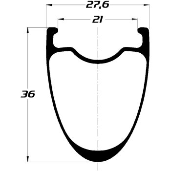 DUKE Baccara 36C Ultra Disc Clincher Rim - 2mm Offset - 21-622 - 24 ...