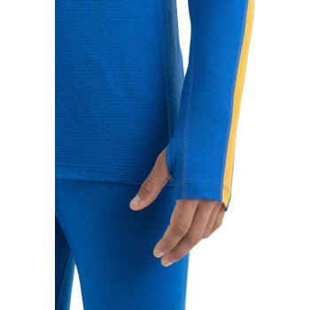 Icebreaker 200 ZoneKnit™ Merino Long Sleeve Crewe Thermal Top Men - Lazurite /Solar