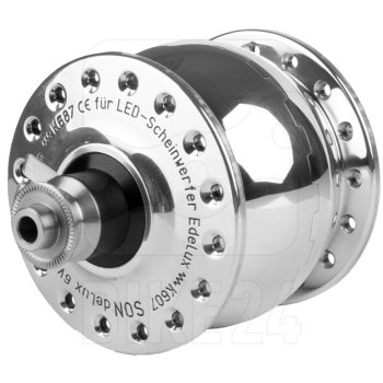 SON delux Nabendynamo - Centerlock - QR - 32 Loch - silber poliert