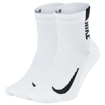Nike Multiplier Running Ankle Socks (2 Pair) - white/black SX7556-100 ...