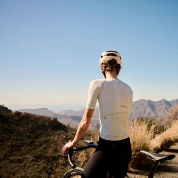 Maillot Cycliste Velocio Breton SE Femme XS Blanc/bleu Avec Couche De Base Mesh Offerte