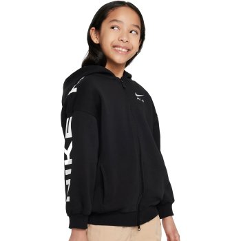 Nike Air Club Fleece Full Zip Hoodie Kids - black/white FD2960-010 | BIKE24