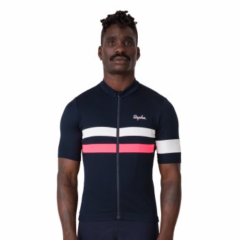 Rapha Brevet Jersey ネイビー/ピンク rapha-brevet-short-sleeve-