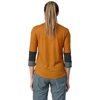 Patagonia Merino 3 4 Sleeve Bike Jersey Women Golden Caramel BIKE24