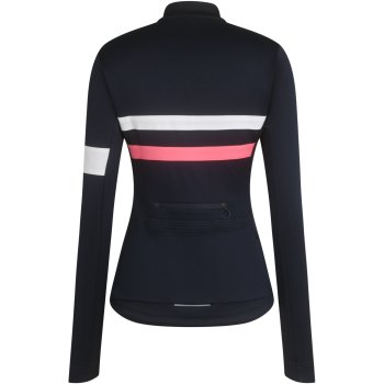 Rapha Brevet Long Sleeve Jersey Women - dark navy/hi-vis pink | BIKE24