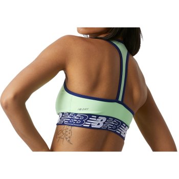 New Balance Running Pace 3.0 medium support sports bra in white