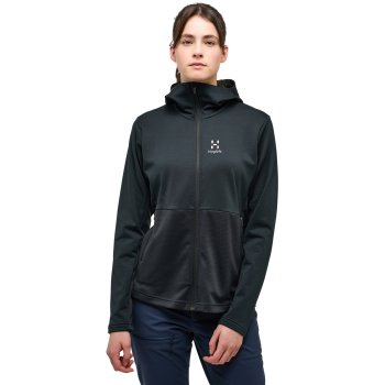 Haglofs - HAGLOFS WOMEN’S BLACK FLEECE JACKET Kaise Mid Jacket Women | True Black | Activities | Hiking