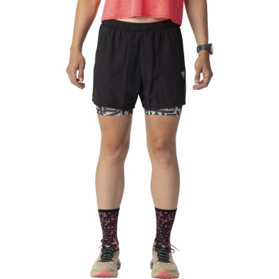 Шорты женские Dynafit Trail 2в1 - затемненные, темно-черные