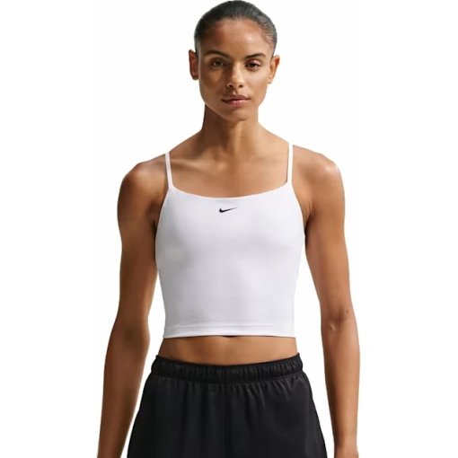 Photo produit de Nike One Brassière de sport matelassée à maintien moyen pour femmes - blanc/noir IR1893-100