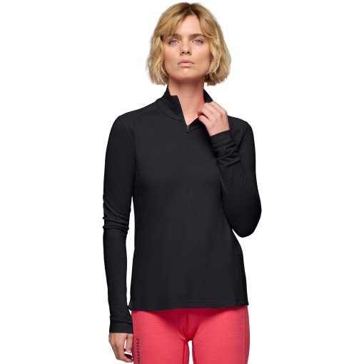 Foto de Norrona Camiseta Interior Manga Larga Mujer - femund pureUll Zip Neck - Caviar Black