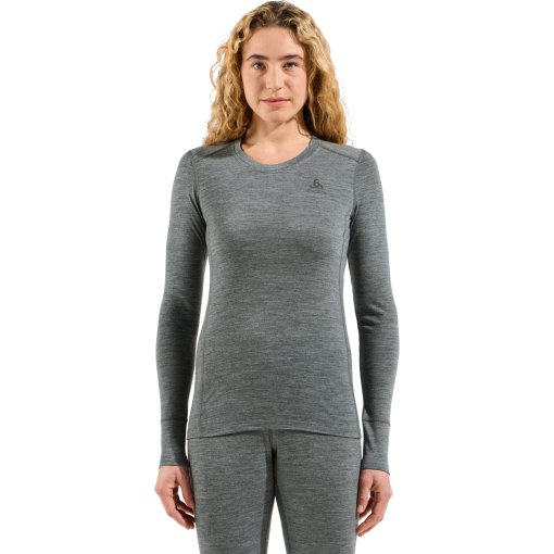 Foto de Odlo Camiseta Interior Manga Larga Mujer - Natural Merino 200 Crew Neck - odlo steel grey melange