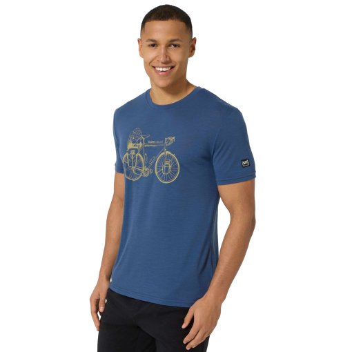 Produktbild von SUPER.NATURAL Wander Wheel T-Shirt Herren - Ocean Blue/Dried Tobacco