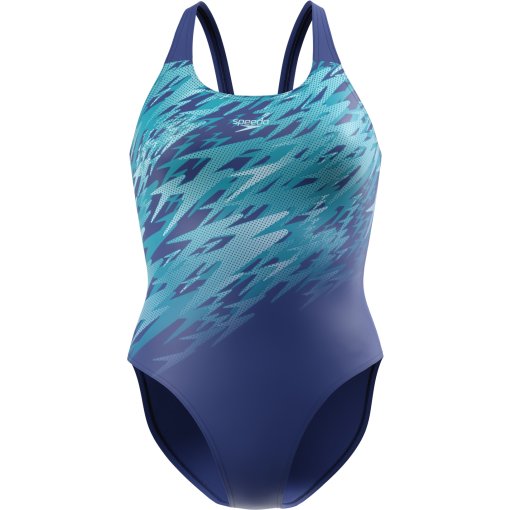 Produktbild von Speedo Hyperboom Placement Muscleback Badeanzug Damen - night watch/glacier blue