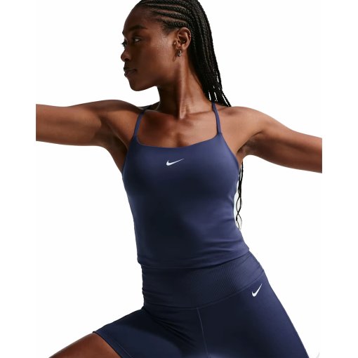 Productfoto van Nike One Gewatteerde bh-top met gemiddelde ondersteuning voor dames - midnight navy/white IR1893-410