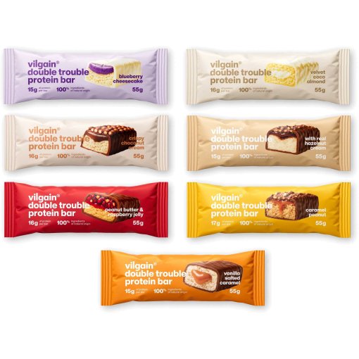 Productfoto van Vilgain Double Trouble Protein Bar - proteïne-reep - 12x55g