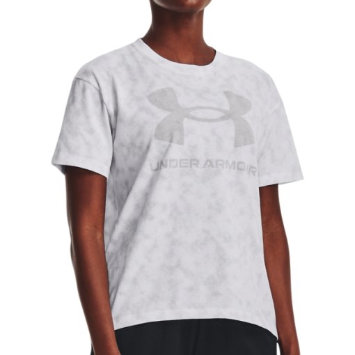 Foto de Under Armour Camiseta de Manga Corta Densa Mujer - UA Logo Printed - Blanco/Halo Gray