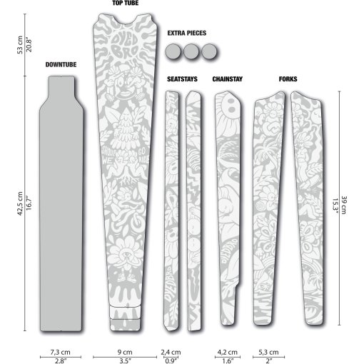 Photo produit de DYEDBRO Gravel Kit Protecion Cadre VICTOR BROSSEAUD AS - blanc mat