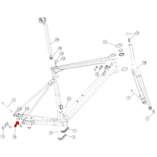 28946 - PATTE DE DERAILLEUR V BIKE compatible avec CERVELO EYRE (98-99