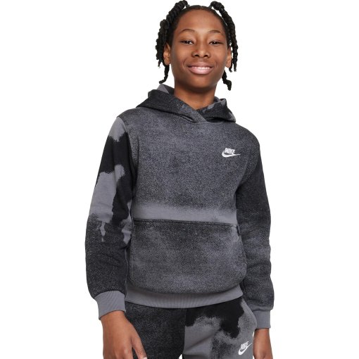 Produktbild von Nike Sportswear Club Fleece Hoodie für ältere Kinder - black/iron grey/white FD3174-010