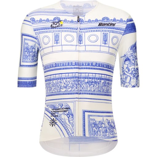 Immagine prodotto da Santini Maglia a Maniche Corte Uomo - Arrivée Arc De Triomphe - Tour de France™ 2025 Collection - RE97175CARC5TDF - bianco BI