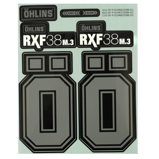 Productfoto van ÖHLINS RXF38 M.3 Sticker Kit - grijs