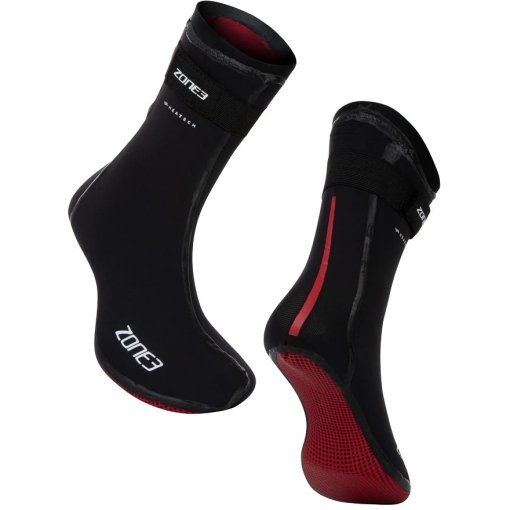 Foto de Zone3 Calcetines Natación Térmico de Neopreno - Heat-Tech - negro/rojo/blanco