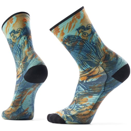 Produktbild von SmartWool Zero Cushion Rugged Ride Print Crew Fahrradsocken - 810 capri