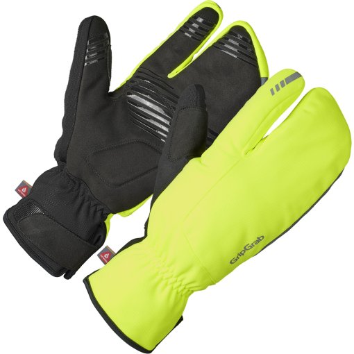 Produktbild von GripGrab Nordic 2 Deep Winter Lobster Winddichte Handschuhe - Yellow hi-vis