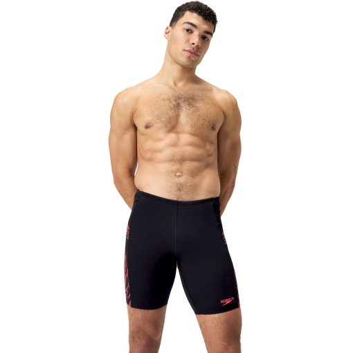 Produktbild von Speedo Tech Panel Jammer Herren - black/sirenred/usacharcoal