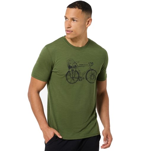 Produktbild von SUPER.NATURAL Wander Wheel TEE T-Shirt Herren - Chive/Jet Black
