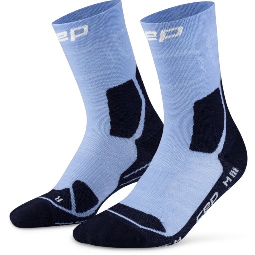 Picture of CEP Hiking Light Cushion Mid Cut Compression Socks Women - light blue/dark blue