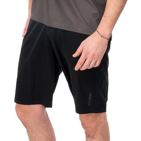 Photo produit de CUBE CMPT TM Trail Short avec doublure pour hommes - black