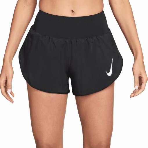Photo produit de Nike Tempo Flow Swoosh Dri-FIT Short pour femmes - black/reflective silver/white IF1473-010