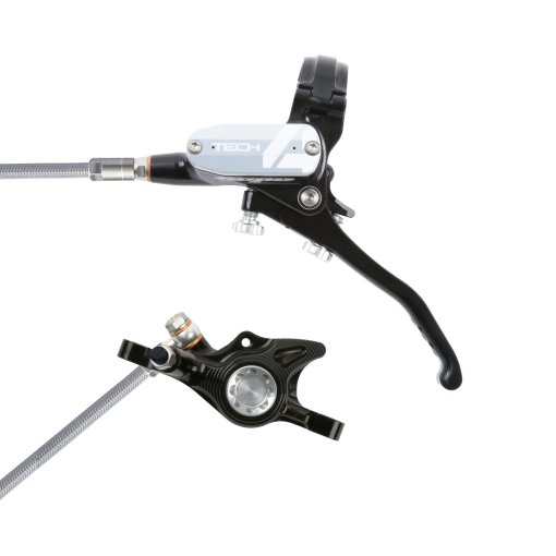 Produktbild von Hope Tech 4 X2 Scheibenbremse - Stahlflex - schwarz/silber - Hebel rechts
