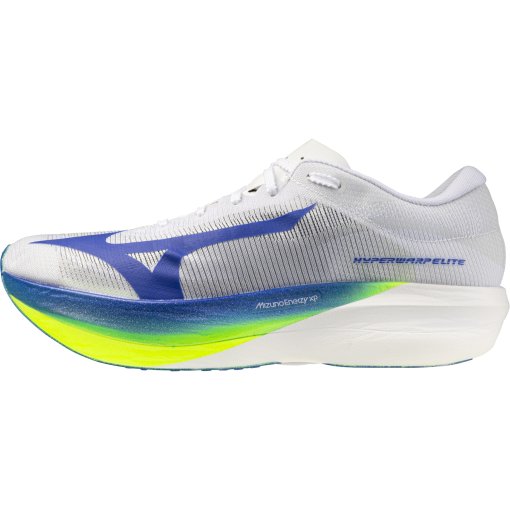 Photo produit de Mizuno Chaussures Running Unisexe - Hyperwarp Elite - Blanc/Lightning Yellow/Dazzling Blue