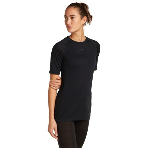 Photo produit de Icebreaker T-Shirt Femme - Merino 125 ZoneKnit™ Crewe - Noir
