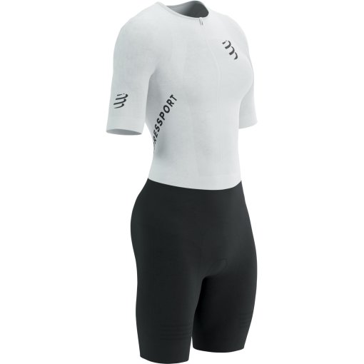 Photo produit de Compressport Trisuit Manches Courtes Femme - Aero Seamless - blanc/noir