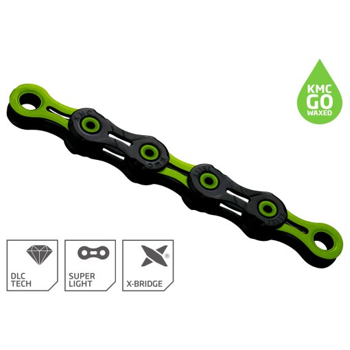 Immagine prodotto da KMC Catena - DLC - WAXED | 11 Velocità - nero/verde