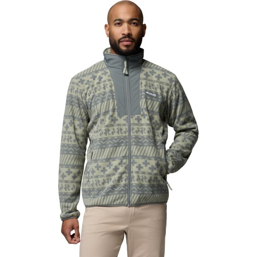 Productfoto van Columbia Sequoia Grove II Printed Full Zip Fleece Jas Heren - Safari Wizard Island Tonal