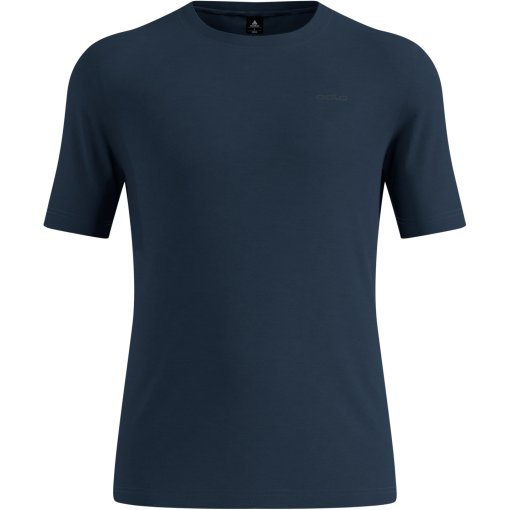 Productfoto van Odlo Natural Merino 200 Crew Neck Hemd met Korte Mouwen Heren - dark sapphire